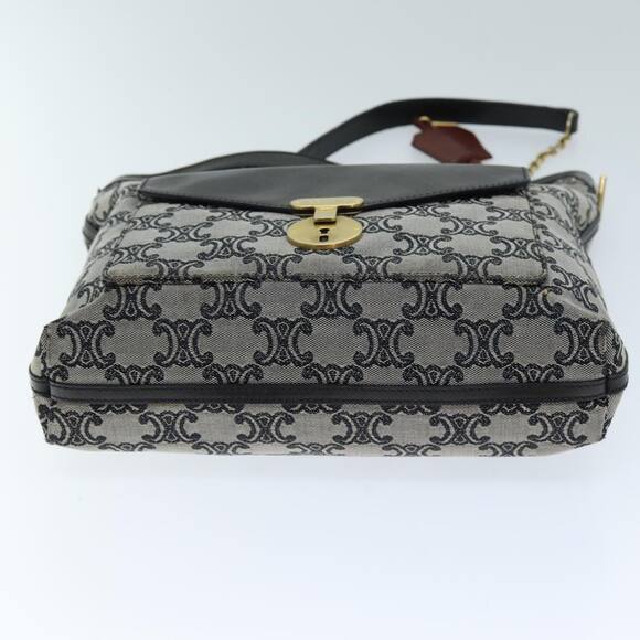 CELINE Triomphe Canvas Shoulder Bag Gray - Picture 9 of 13